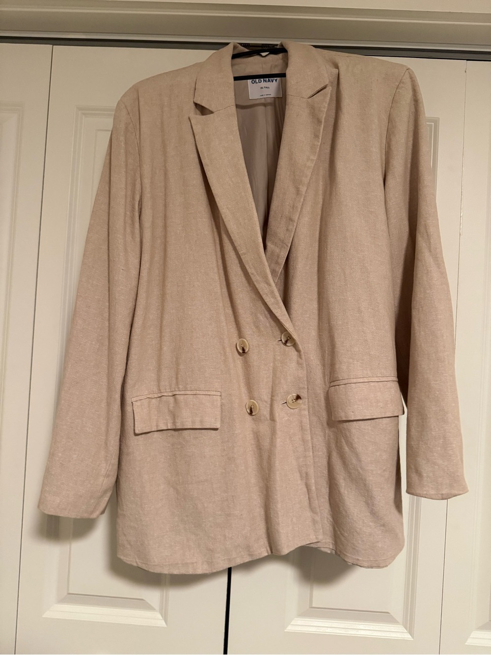 Old Navy Tan Oversized Linen Blazer